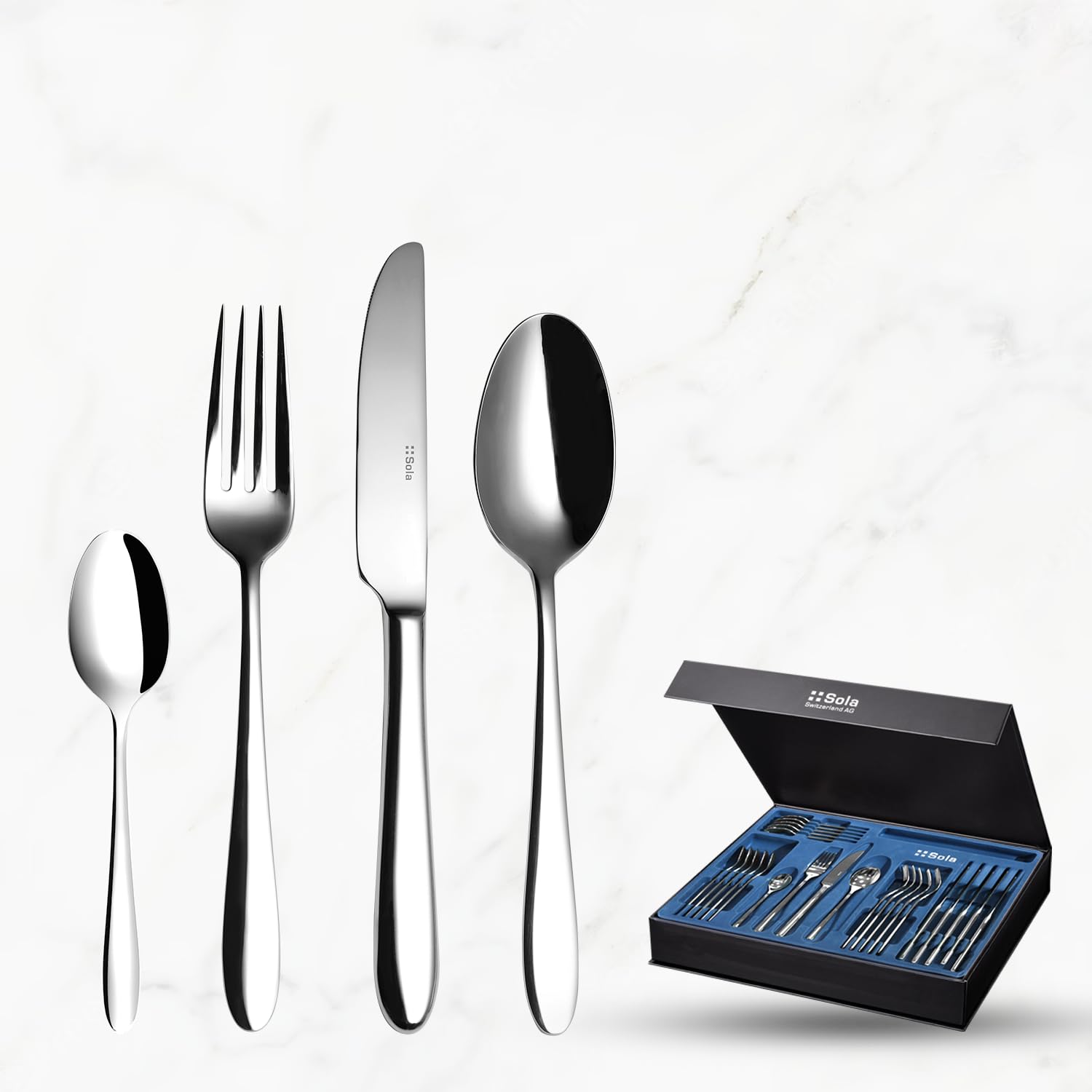 Sola Switzerland Turin 24-Piece Cutlery Set | Imported, Premium